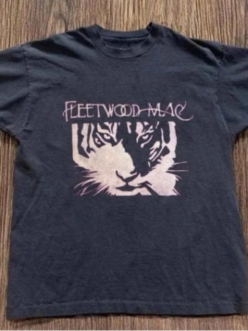 Gildan Black Short Sleeve Tee with Pink Tiger & Fleetwood Mac Logo